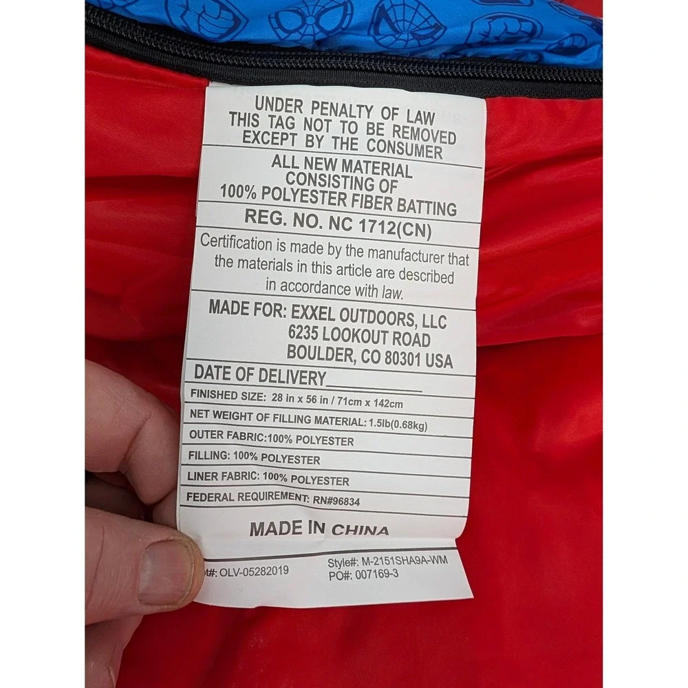 Marvel Super Hero Adventures Kids Sleeping Bag Spiderman Iron Man Capt. America‎